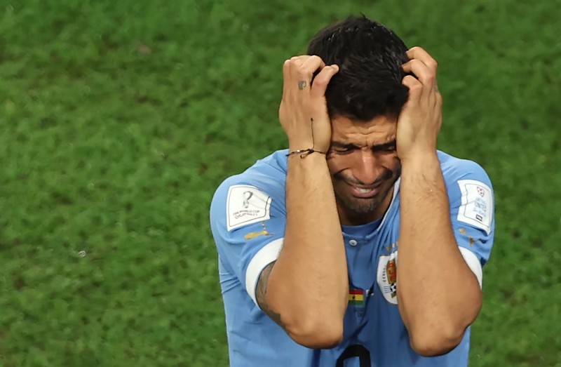 Các cầu thủ Uruguay rất lo lắng vì Hàn Quốc bất ngờ có bàn thắng thứ 2