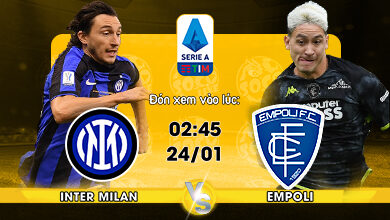 Link Xem Trực Tiếp Inter Milan vs Empoli 02h45 ngày 24/01
