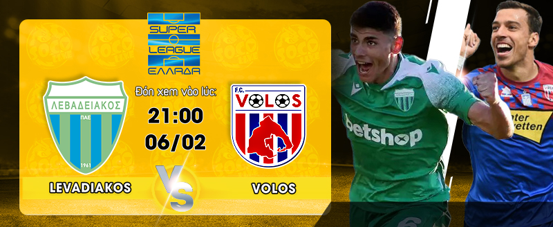 Link Xem Trực Tiếp Levadiakos vs Volos NFC 21h00 ngày 06/02